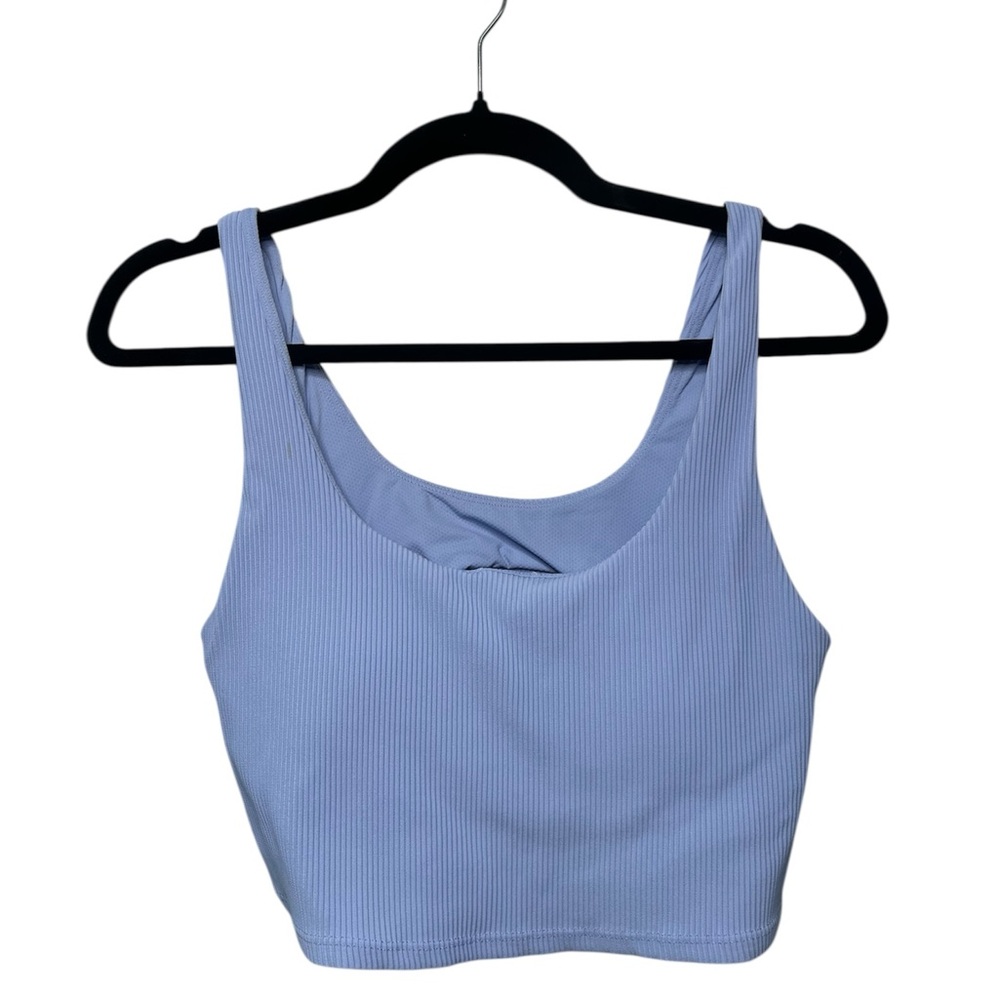 Athleta Sky Blue Ribbed Crop Top